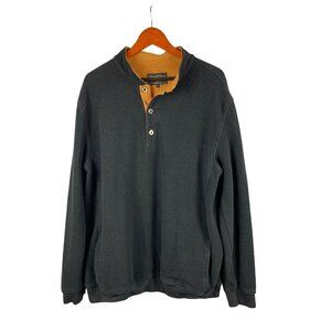 Straight Down Mens Black & Tan Pullover Sweatshirt XL